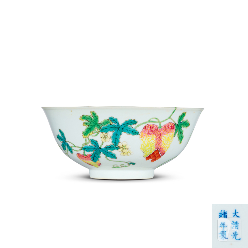 清光绪 粉彩癞瓜纹碗